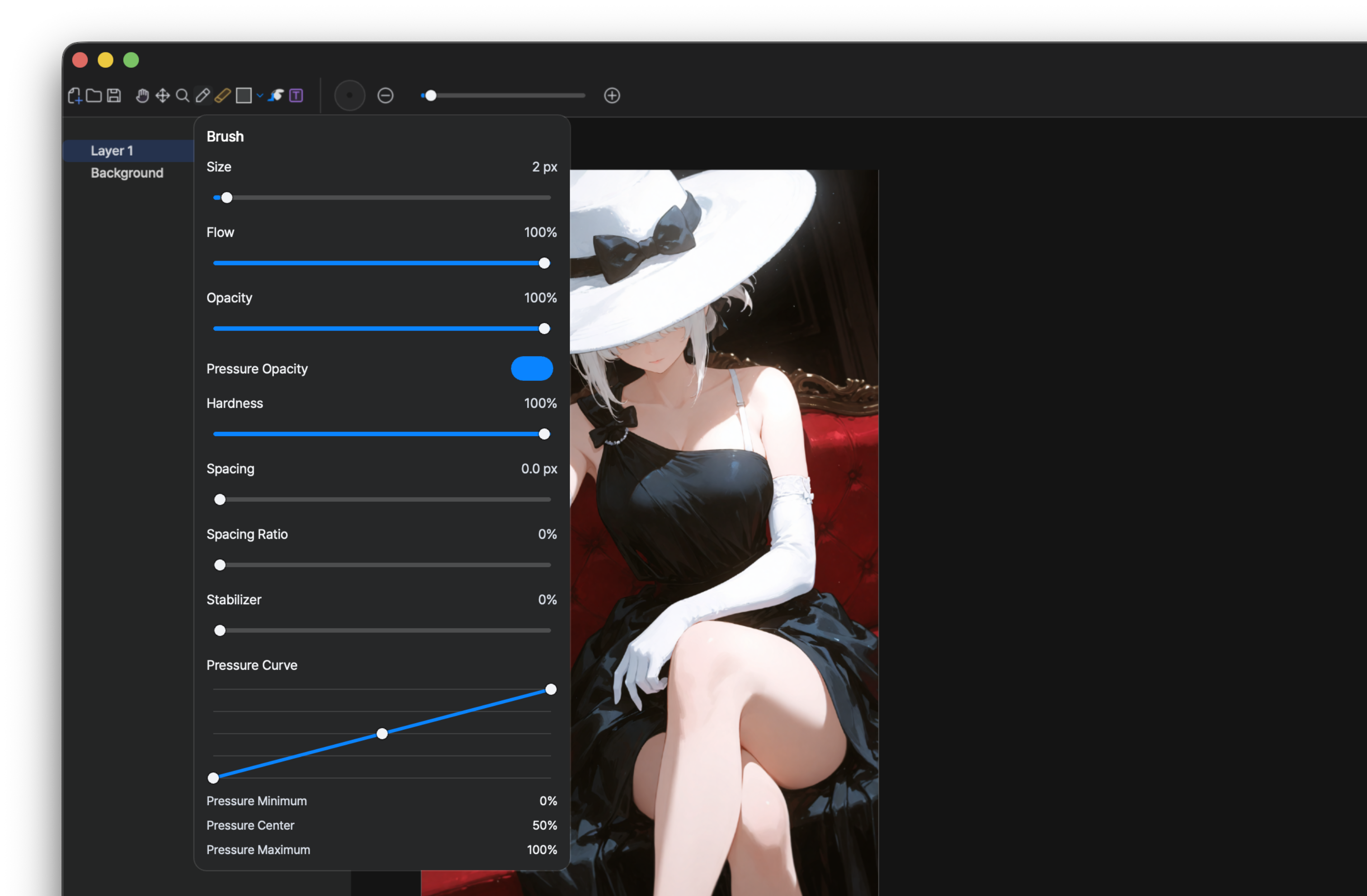 Vincent 4.0 brush options panel